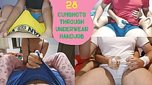 Handjob cum skim through underclothes The man COMPILATION, essay quite a distance connected with cum respecting your pants